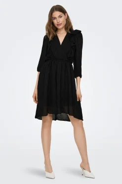 Only Vestido Corto Volantes Negro Sale
