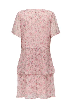 JDY Vestido Corto Volantes Rosa Sale