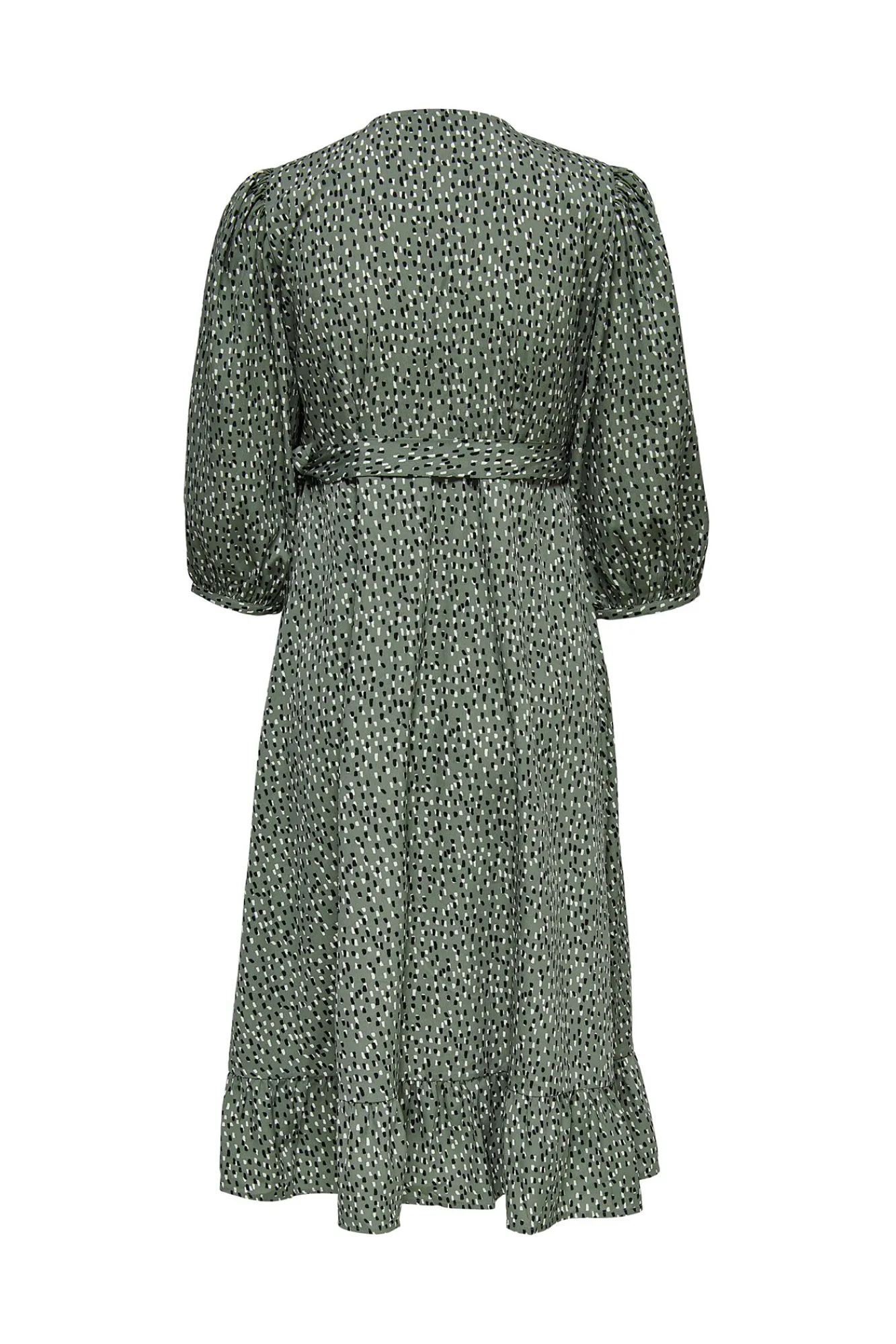 Only Vestido Cruzado Midi Verde Hot