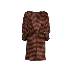 Slowlove Vestido Cuadros Marron Online