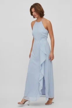 Vila Vestido Cuello Halter Azul