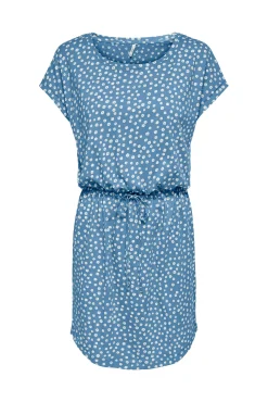 Only Vestido De Corte Holgado Azul Medio Discount