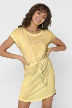 Only Vestido De Corte Holgado Amarillo New
