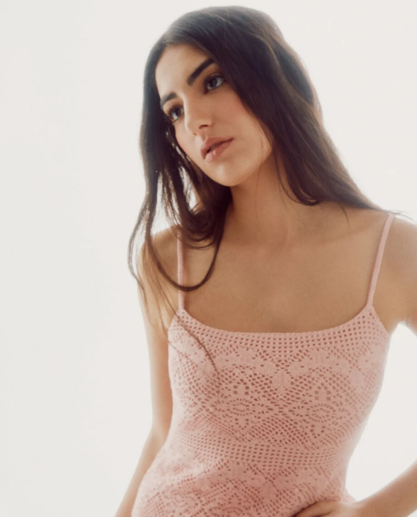 Cortefiel Vestido De Crochet De Punto Rosa Best