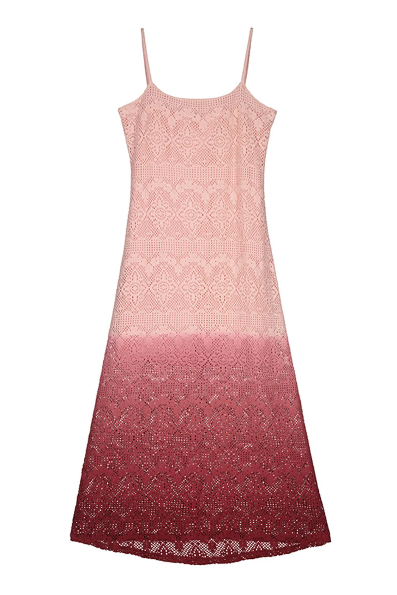 Cortefiel Vestido De Crochet De Punto Rosa Best