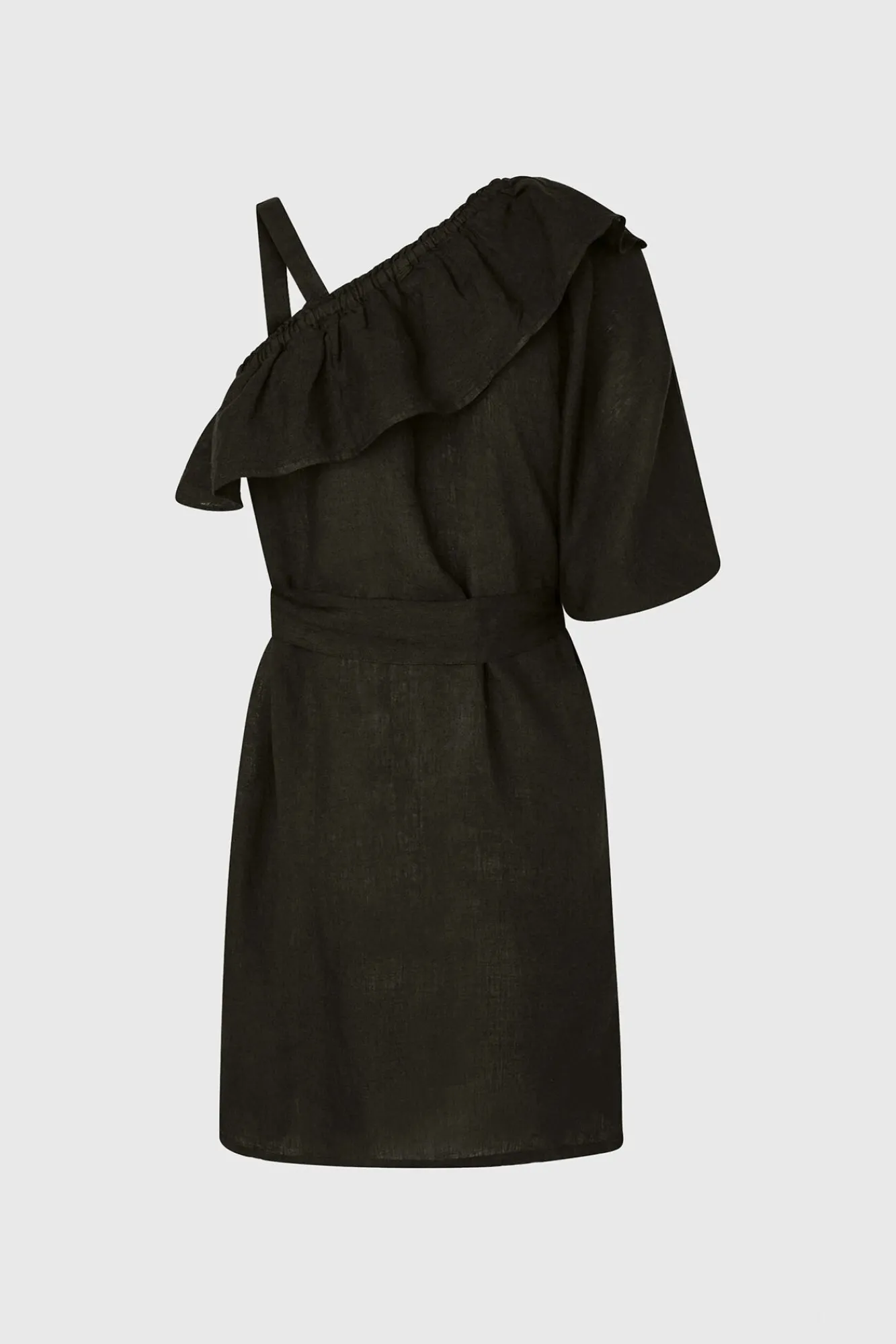 Pepe Jeans Vestido De Lino Asimetrico. Negro Hot