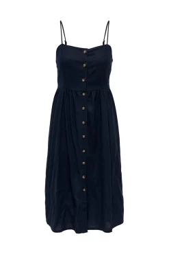 JDY Vestido De Lino Midi Gris Oscuro Clearance