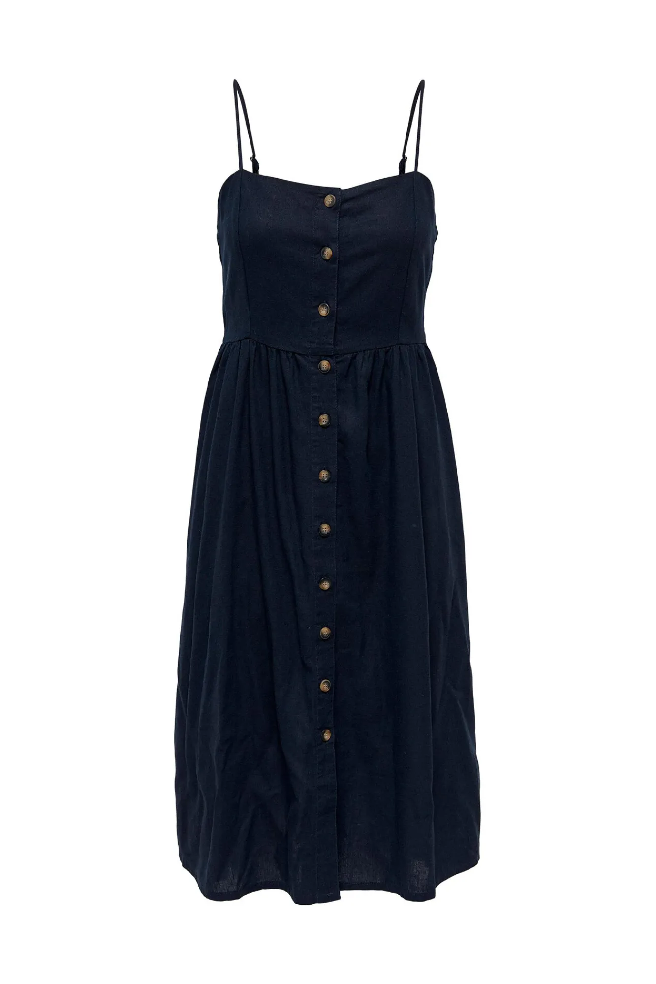 JDY Vestido De Lino Midi Gris Oscuro Clearance