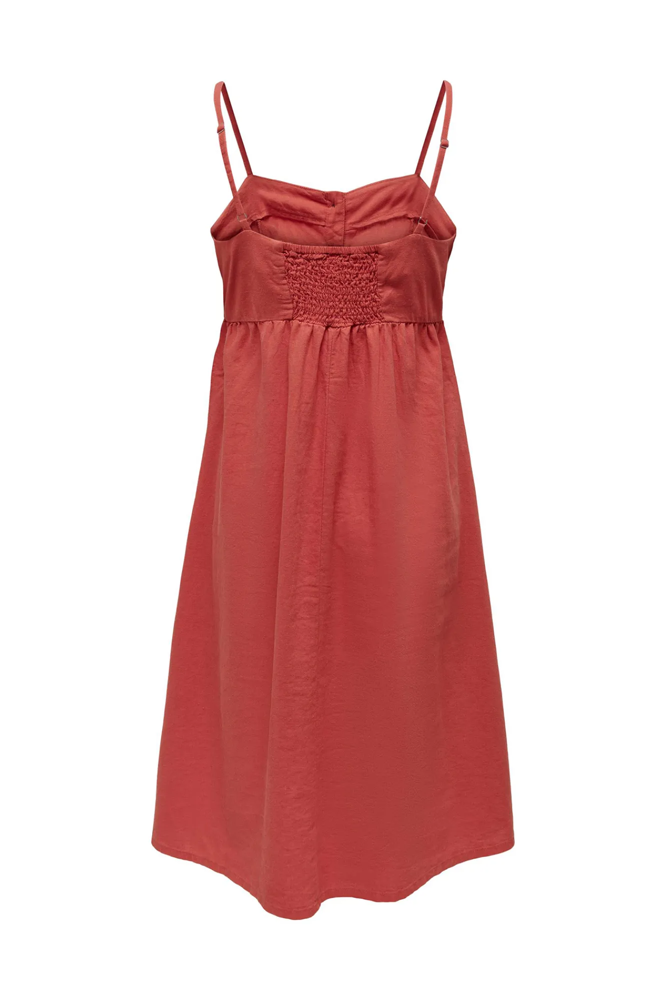 JDY Vestido De Lino Midi Rojo Hot