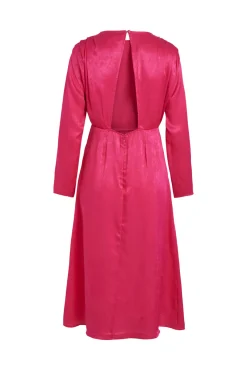Vila Vestido De Manga Larga Con Abertura En Espalda Rosa Sale