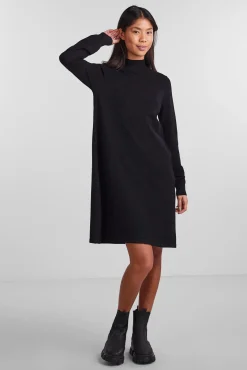 Pieces Vestido De Punto Basico Negro Online