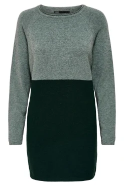 Only Vestido De Punto Color Block Verde New