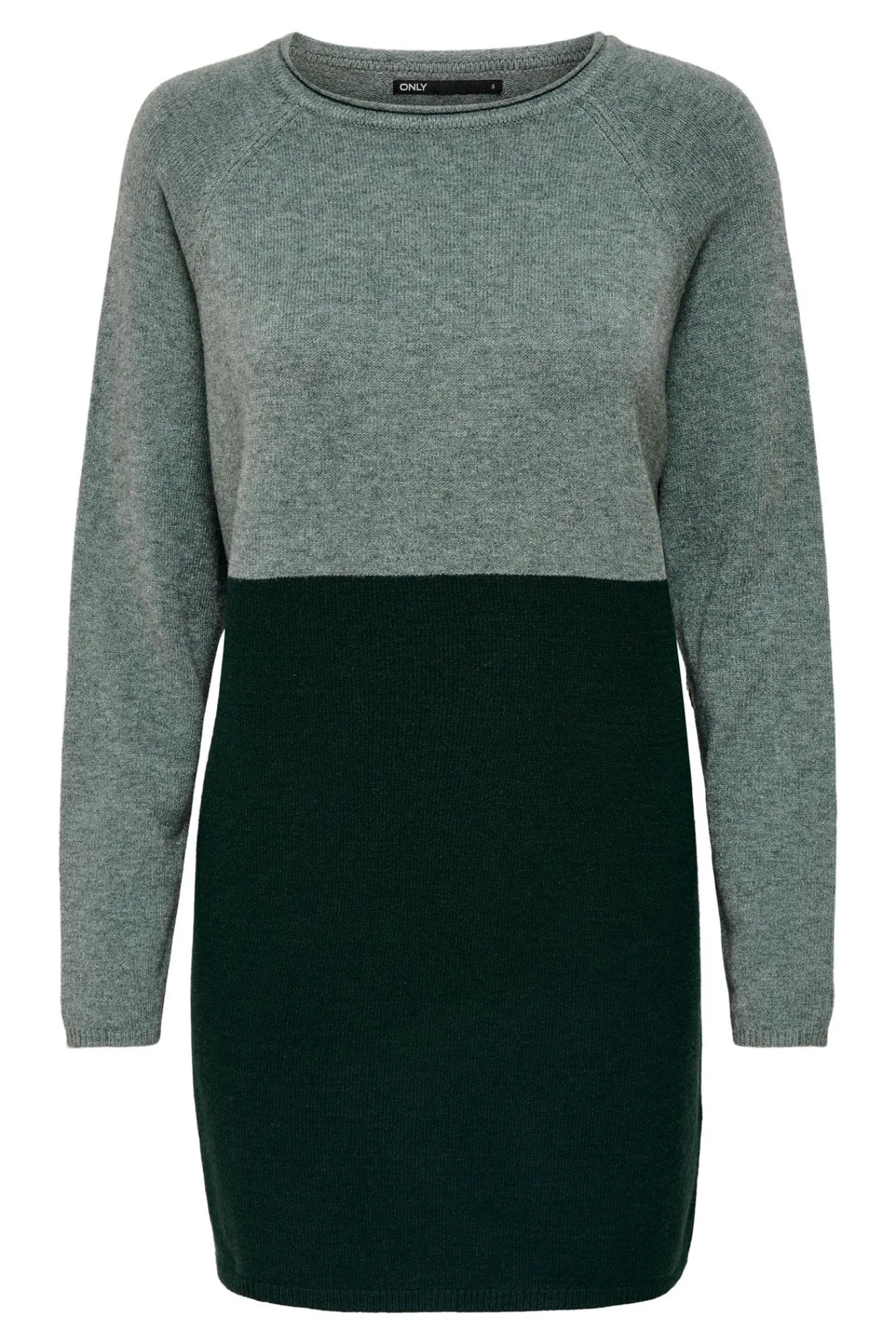Only Vestido De Punto Color Block Verde New