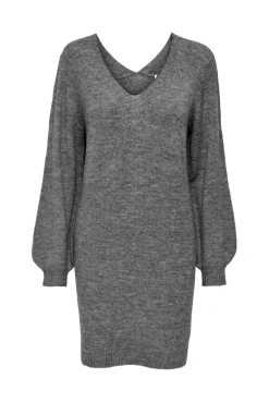 JDY Vestido De Punto Cuello Pico Gris Medio Sale