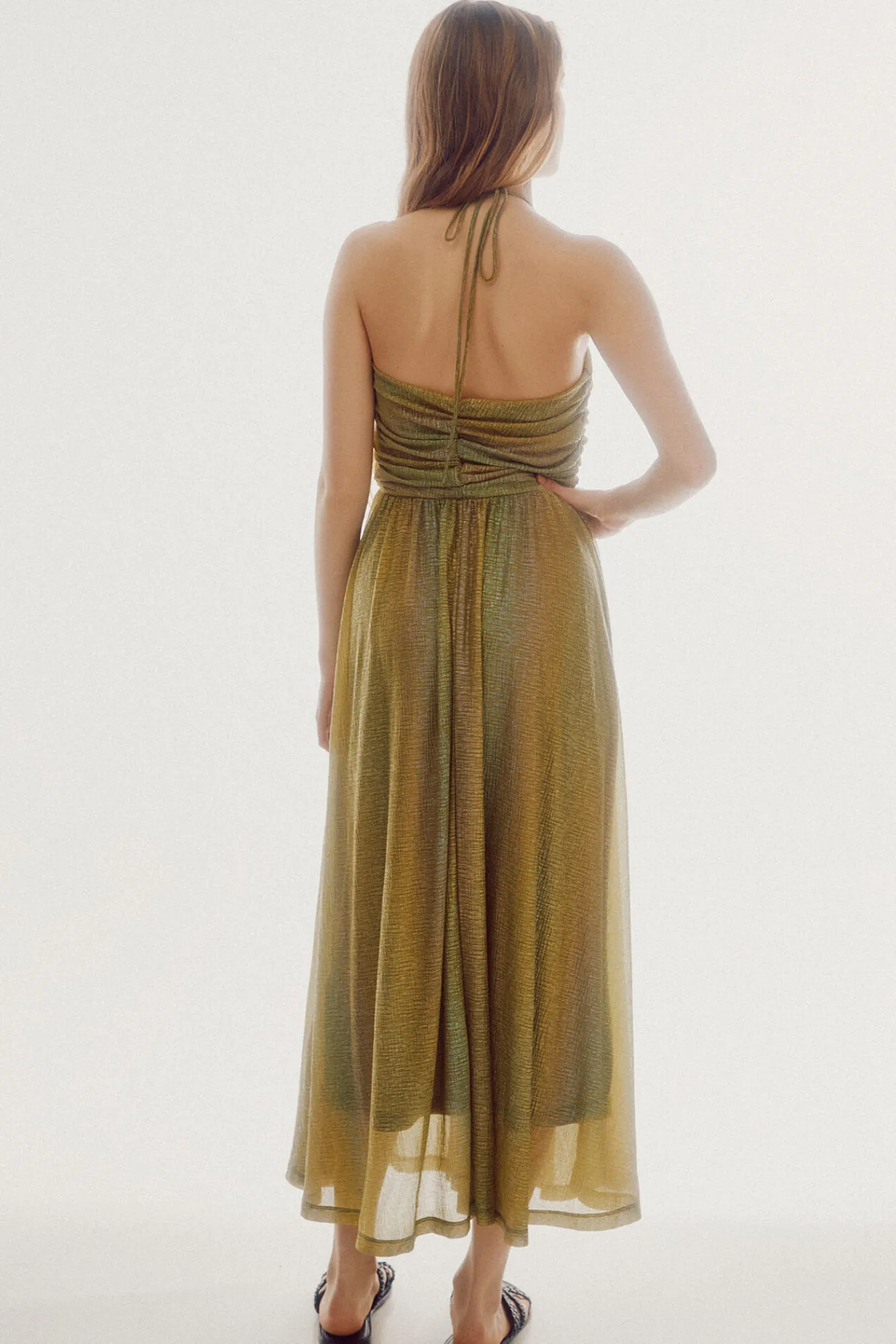 Slowlove Vestido De Punto Halter Turquesa Discount