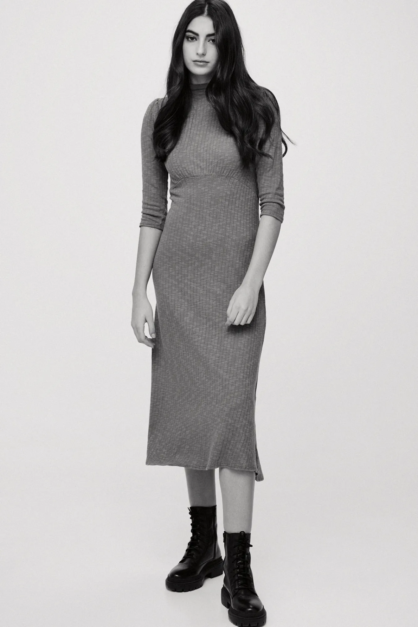 Slowlove Vestido De Punto Midi Naranja New