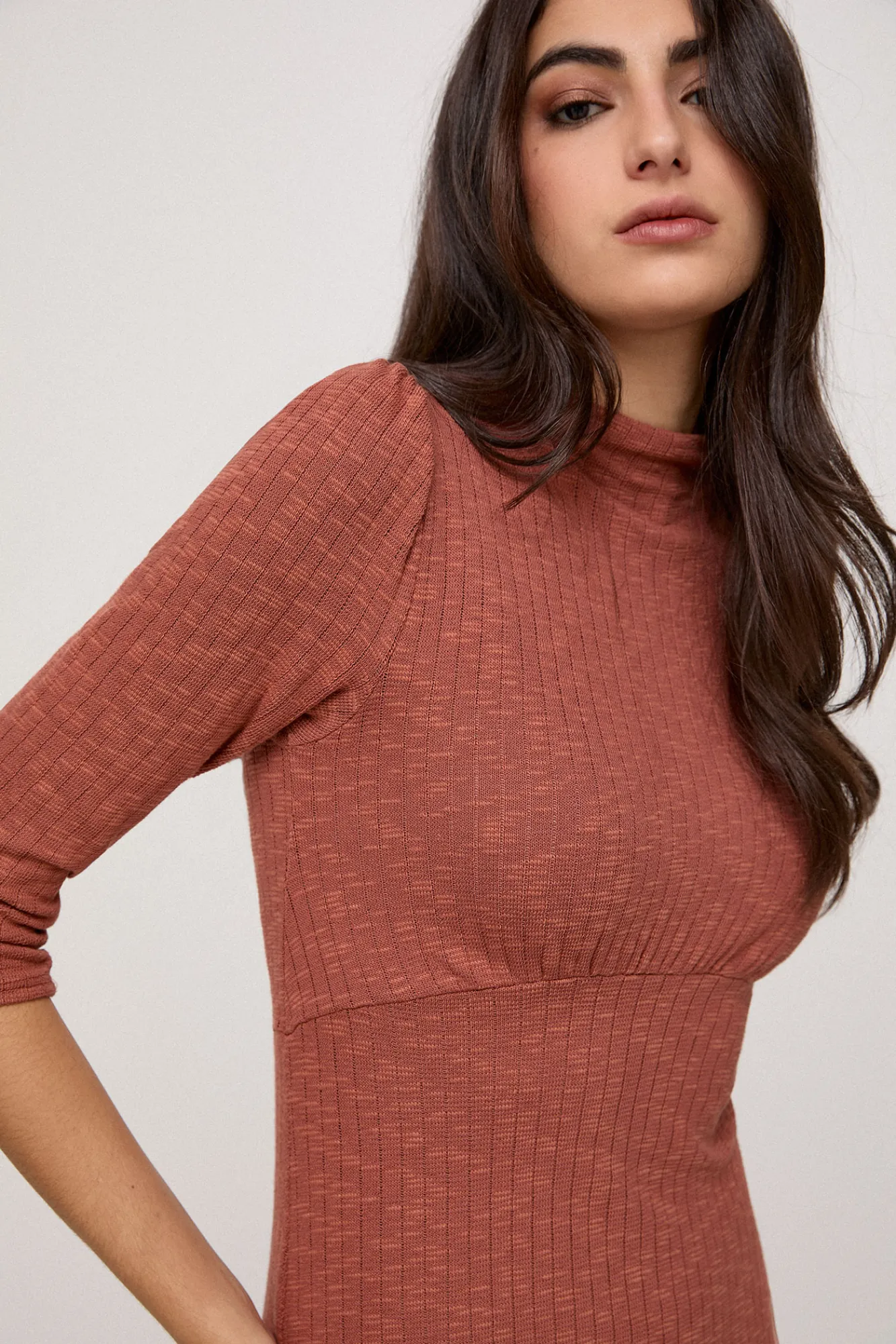 Slowlove Vestido De Punto Midi Naranja New