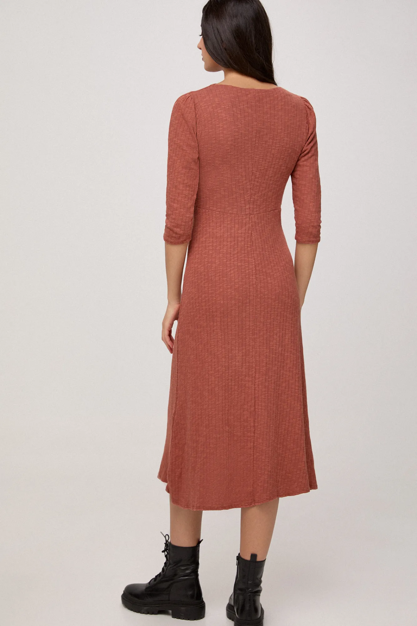 Slowlove Vestido De Punto Midi Naranja New