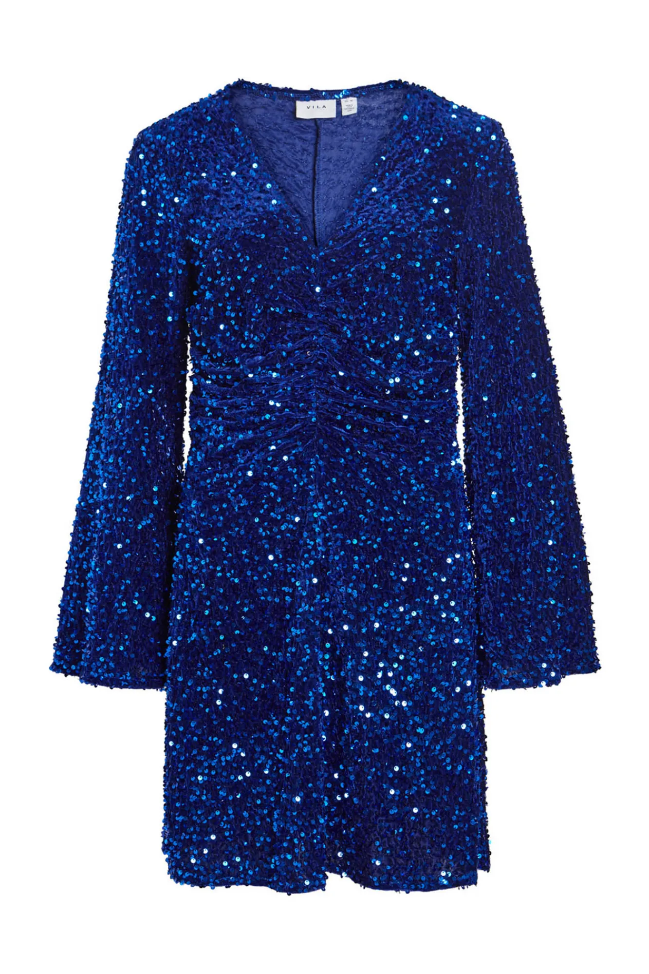 Vila Vestido De Terciopelo Con Lentejuelas Azul Marino Hot