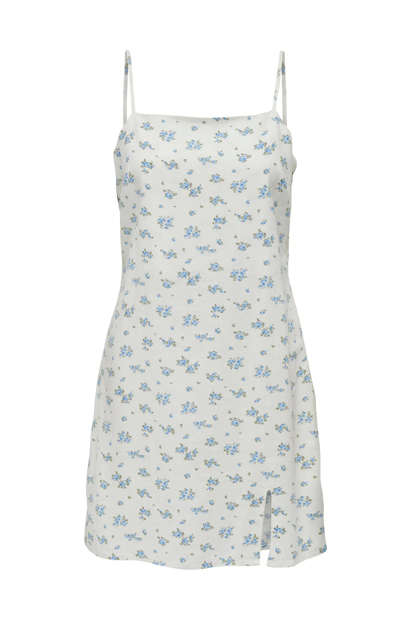 Only Vestido De Tirantes Con Lino Blanco Sale