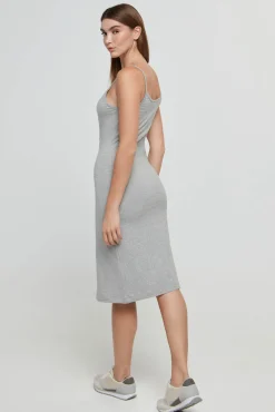 Champion Vestido De Tirantes Con Logotipo Pequeno Gris Medio Clearance
