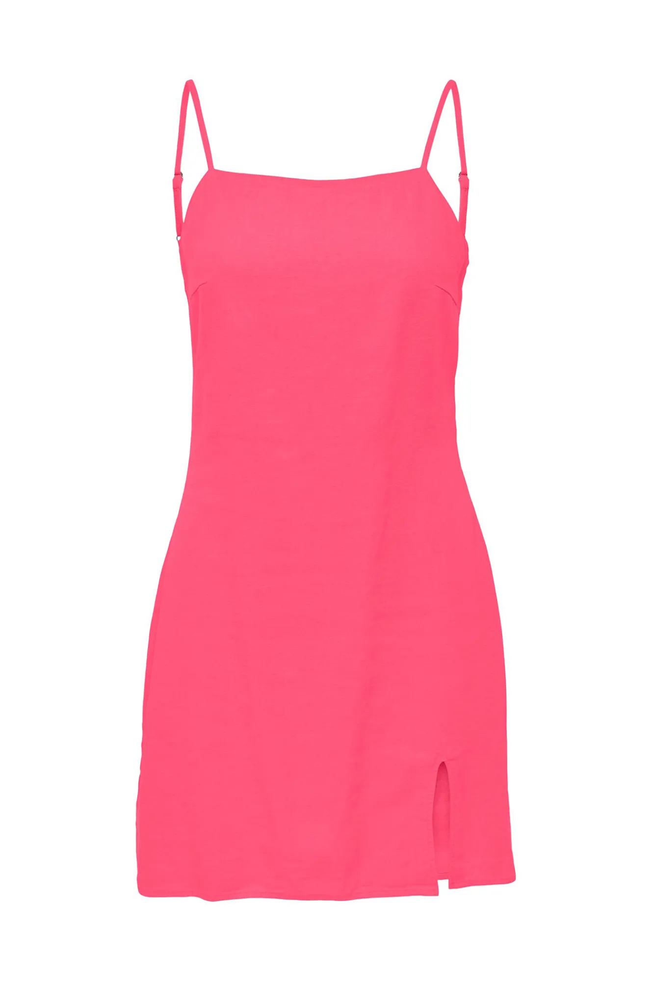 Only Vestido De Tirantes Con Lino Rosa