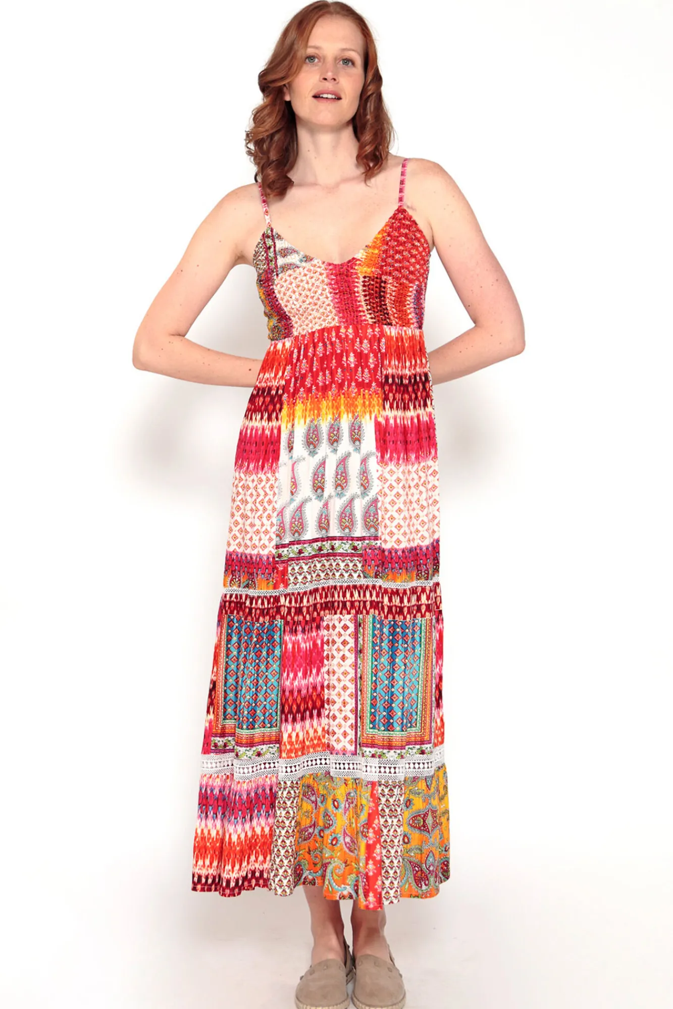 Brave Soul Vestido De Tirantes Con Print Multicolor Outlet