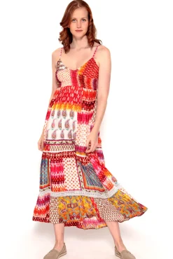 Brave Soul Vestido De Tirantes Con Print Multicolor Outlet