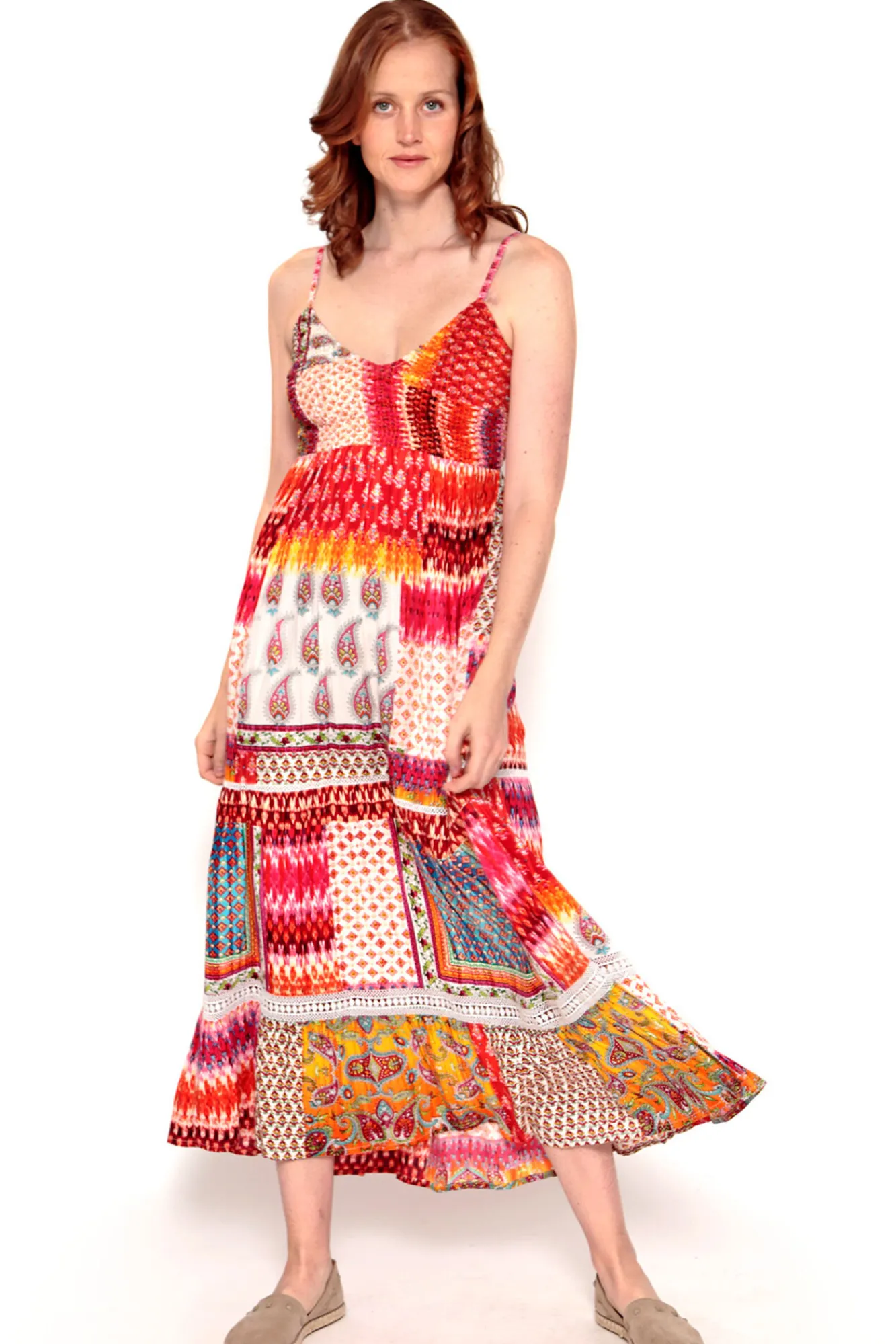 Brave Soul Vestido De Tirantes Con Print Multicolor Outlet