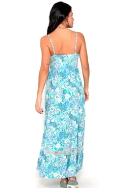 Brave Soul Vestido De Tirantes Con Print Estampado Turquesa Hot