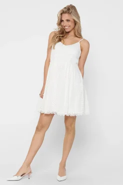 Only Vestido De Tirantes Encaje Blanco Outlet
