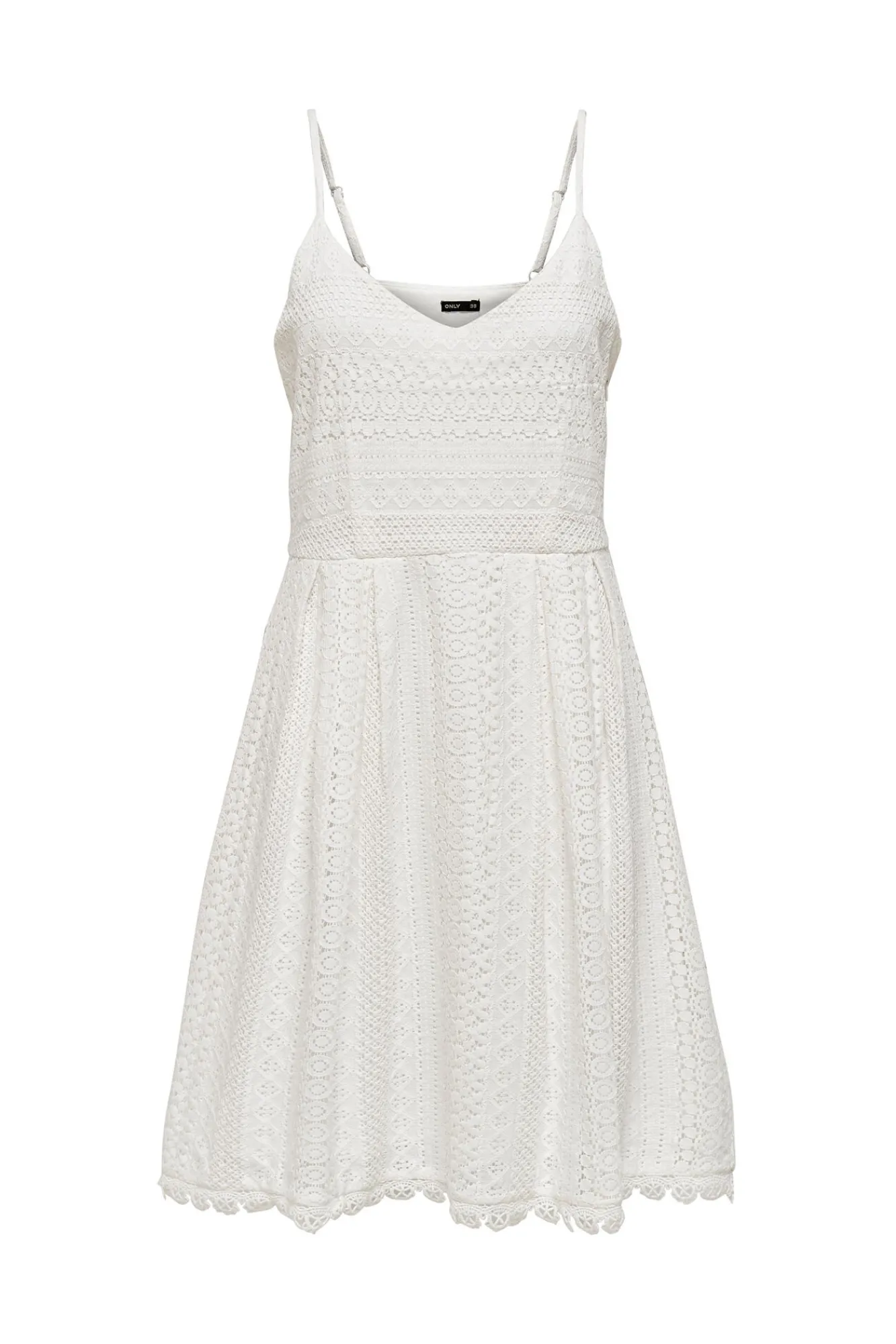 Only Vestido De Tirantes Encaje Blanco Outlet