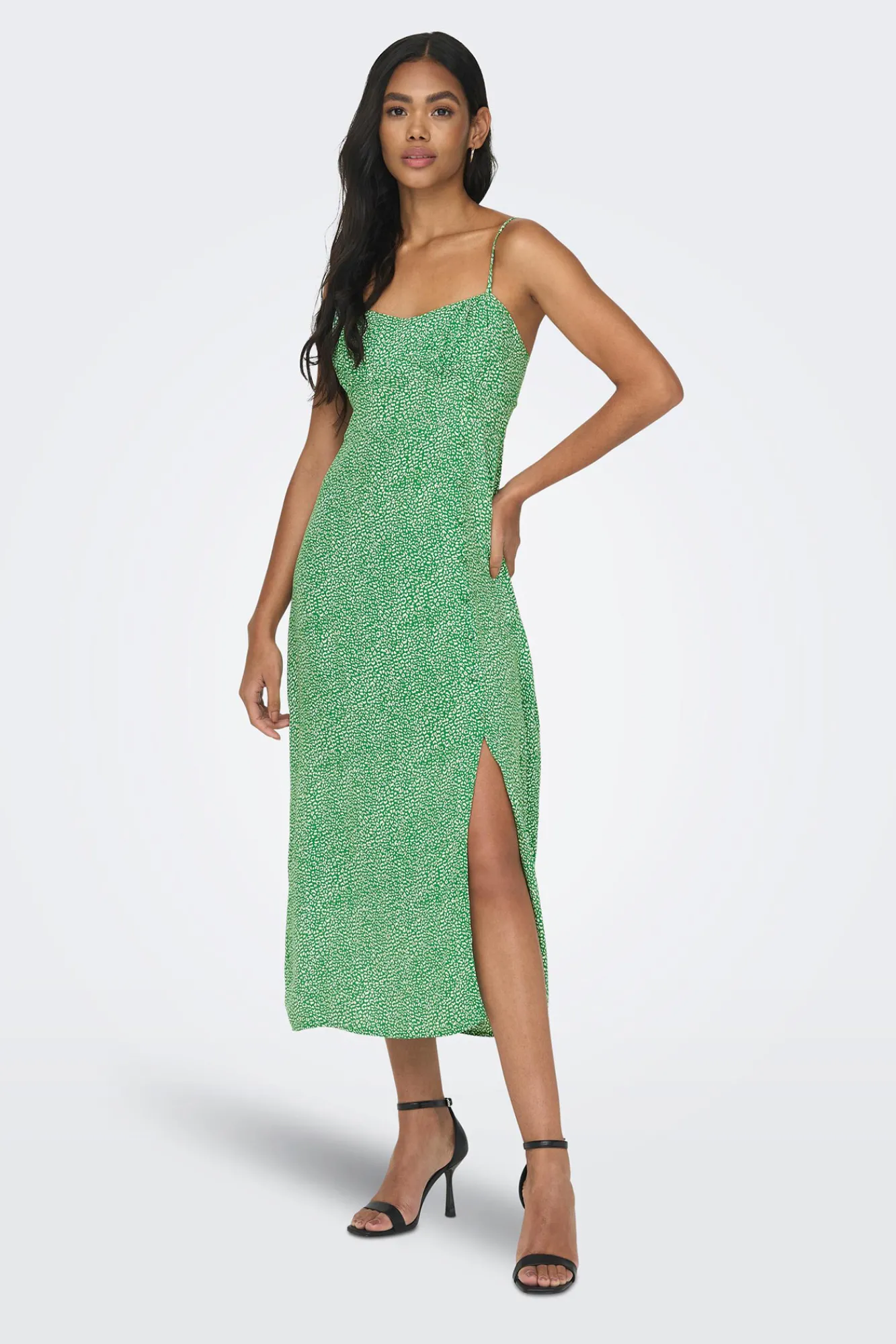 Only Vestido De Tirantes Estampado Verde Outlet