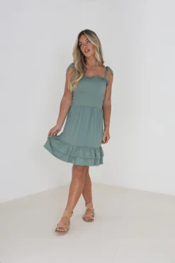 Brave Soul Vestido De Tirantes Y Cuerpo Nido De Abeja Verde Best