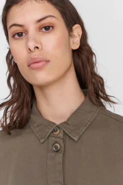Noisy May Vestido Denim Kaki Oscuro Best