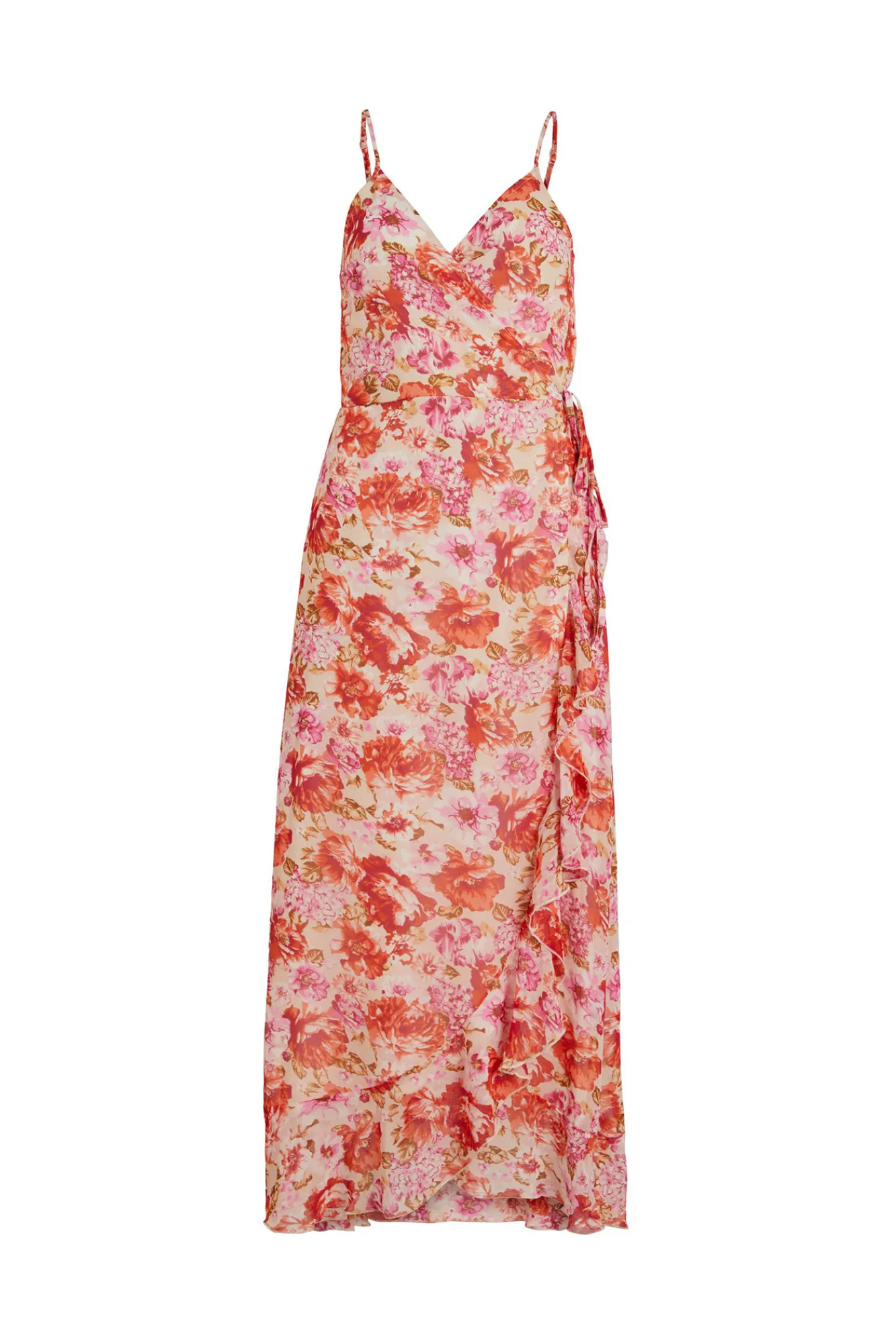Vila Vestido Envolvente De Tirantes Gris Hot