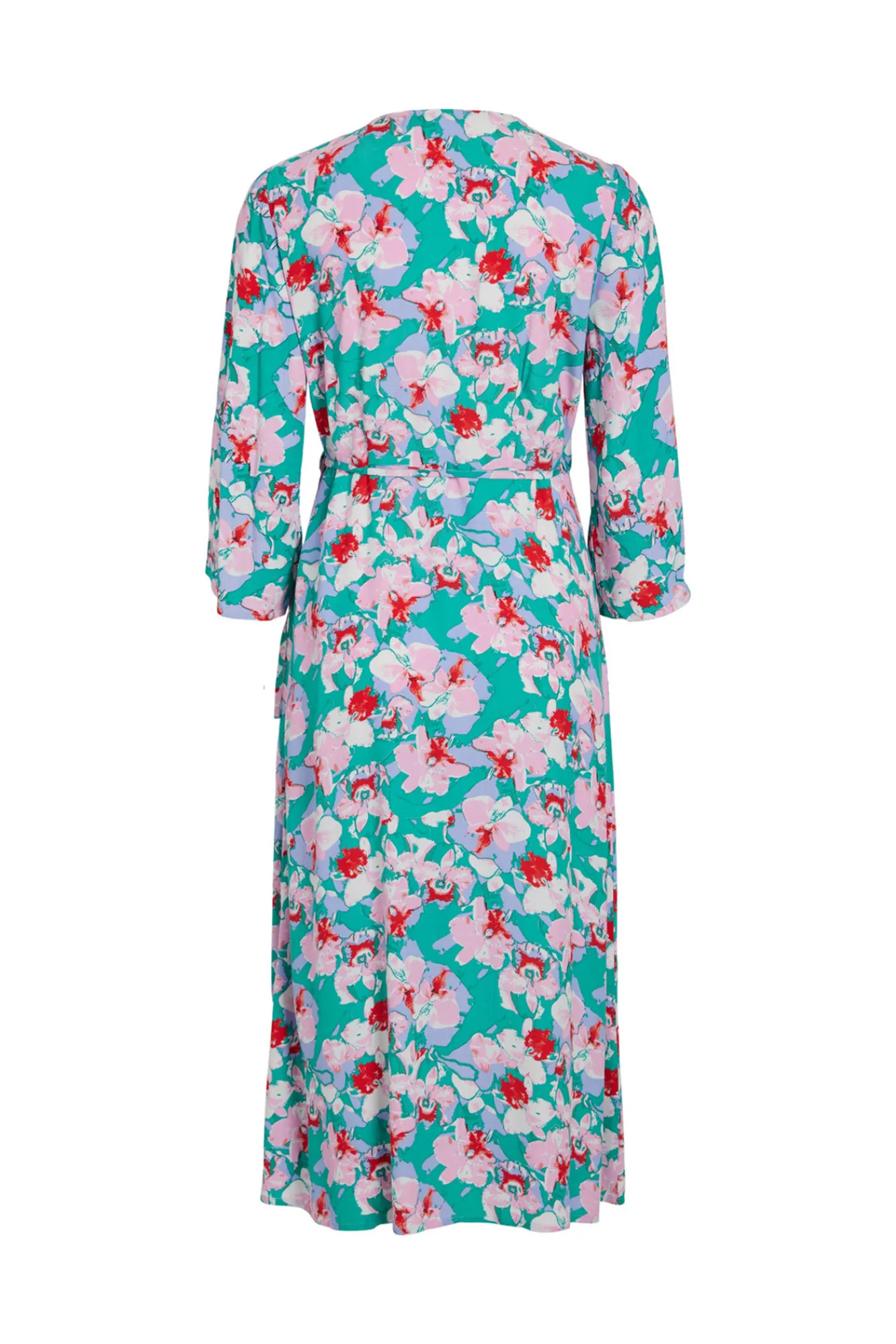 Vila Vestido Envolvente Manga 3/4 Verde