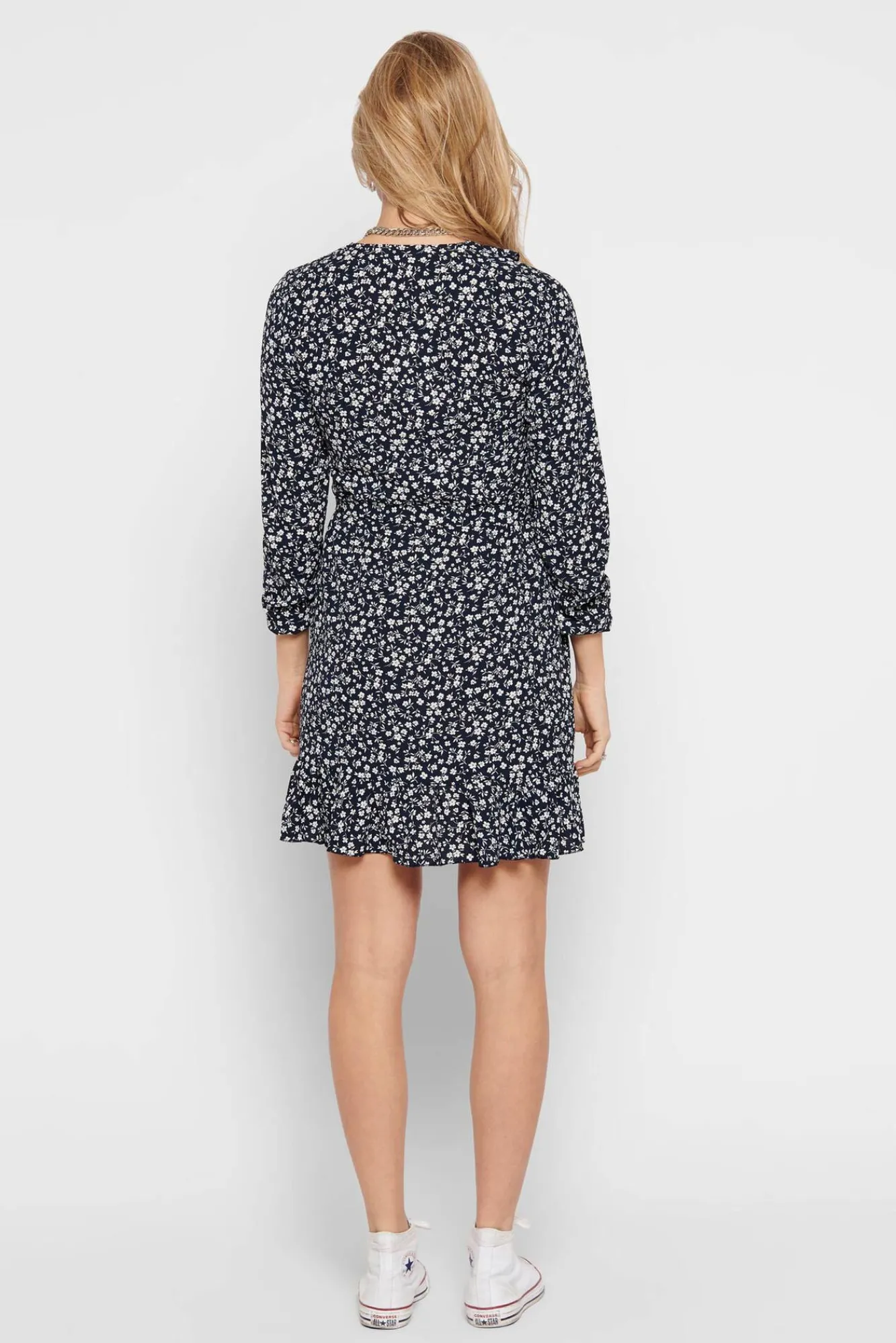 Only Vestido Estampado Azul Medio Hot