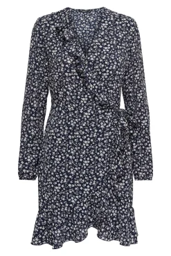 Only Vestido Estampado Azul Medio Hot