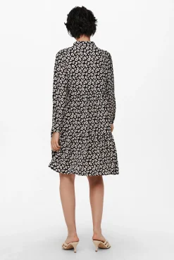 JDY Vestido Estampado Camisero Negro Outlet