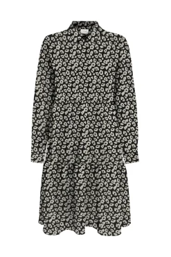 JDY Vestido Estampado Camisero Negro Outlet