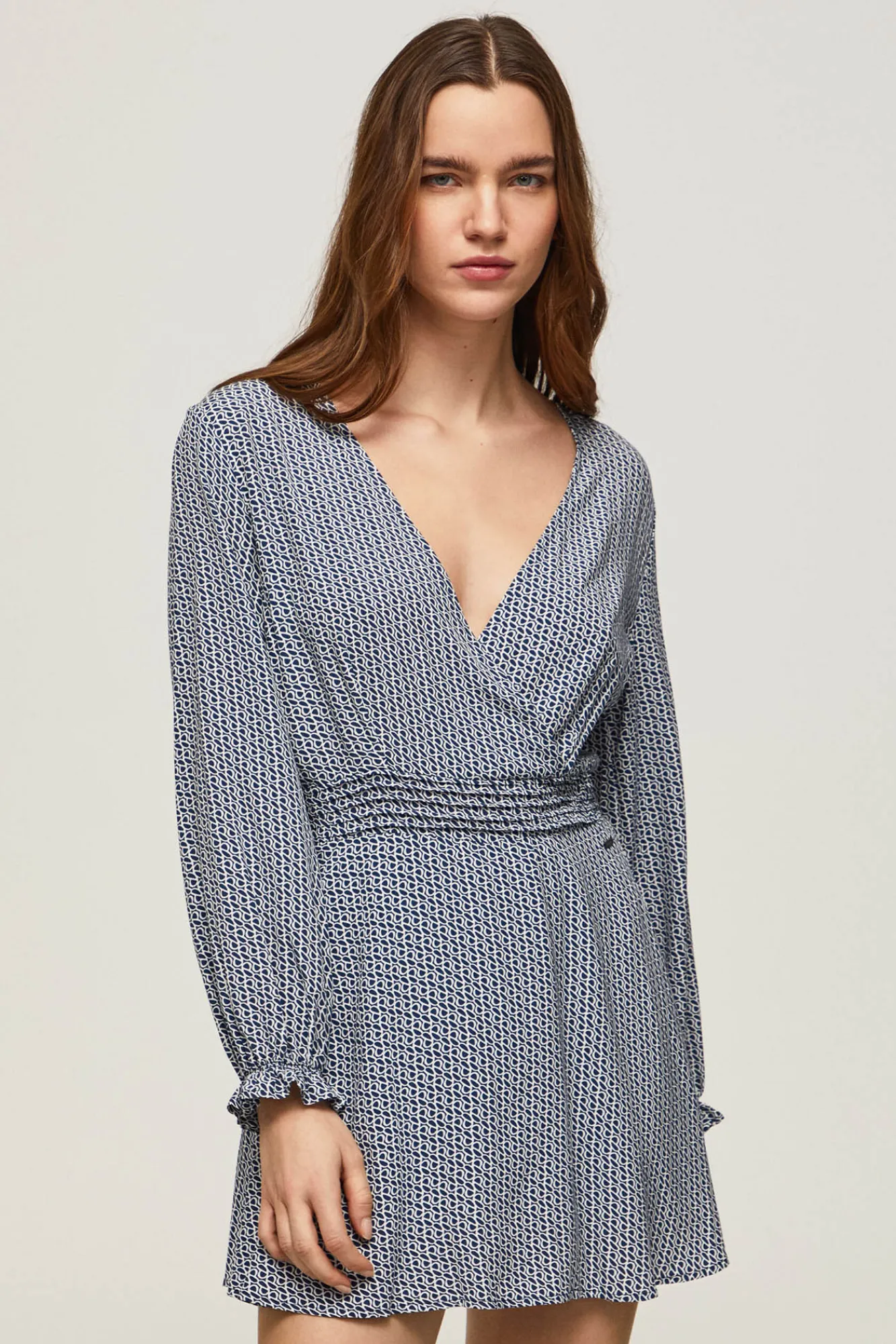 Pepe Jeans Vestido Estampado Corto Con Manga Larga. Multicolor Hot