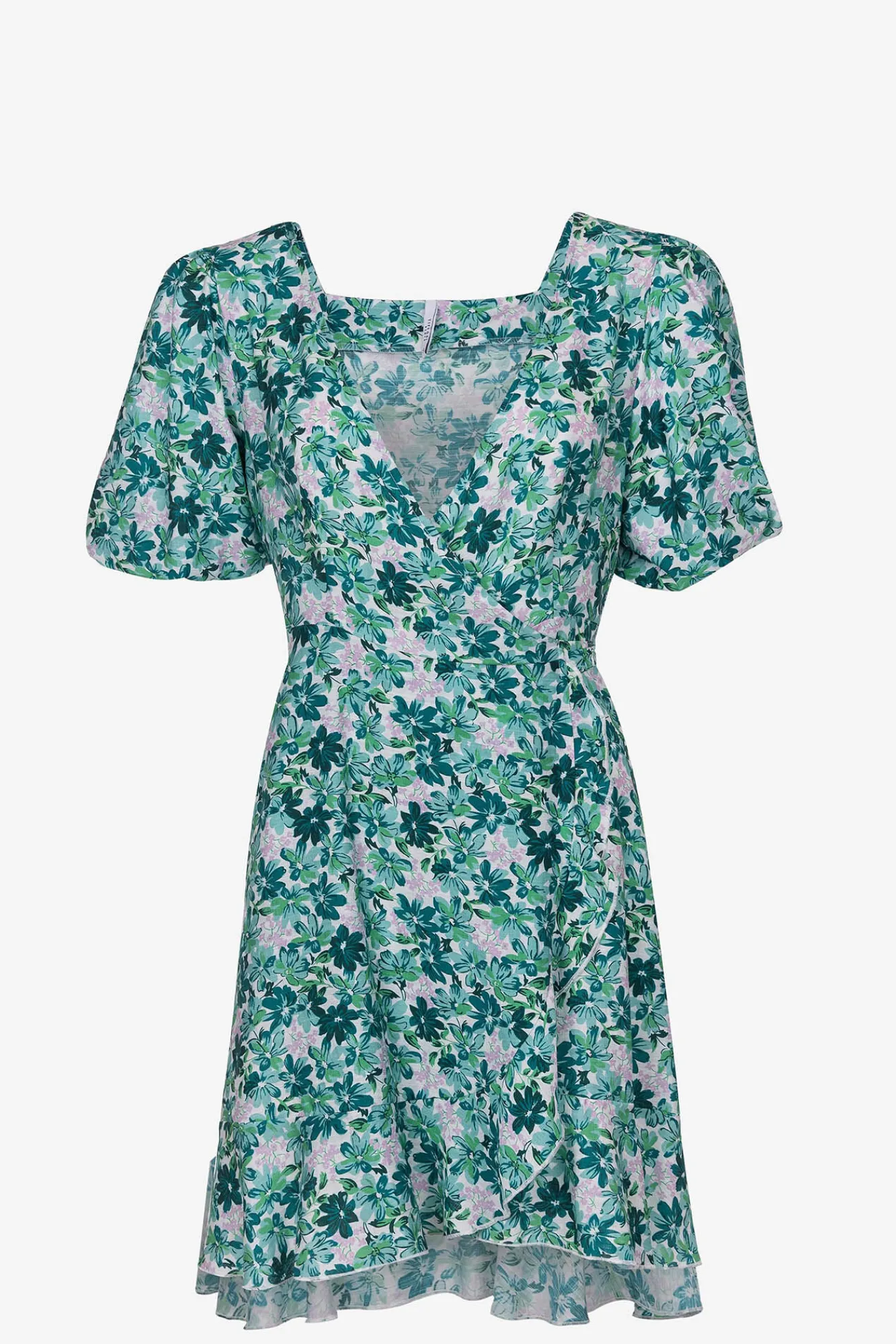 Tiffosi Vestido Estampado Floral Cruzado Verde Discount