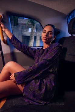 Slowlove Vestido Estampado Manga Larga Multicolor Hot