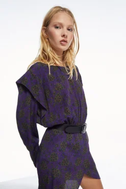 Slowlove Vestido Estampado Manga Larga Multicolor Hot