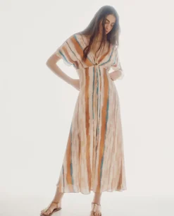 Slowlove Vestido Estampado Tie Dye Estampado Blanco Online