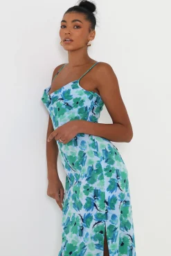 Brave Soul Vestido Floral De Tirantes Estampado Verde Sale