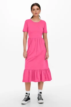 Only Vestido Largo Rosa Outlet
