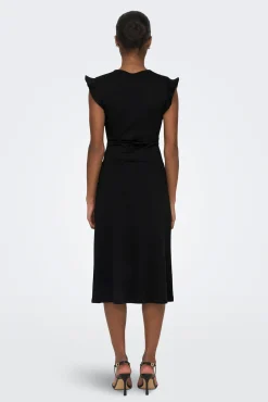 Only Vestido Largo Cruzado Negro Clearance