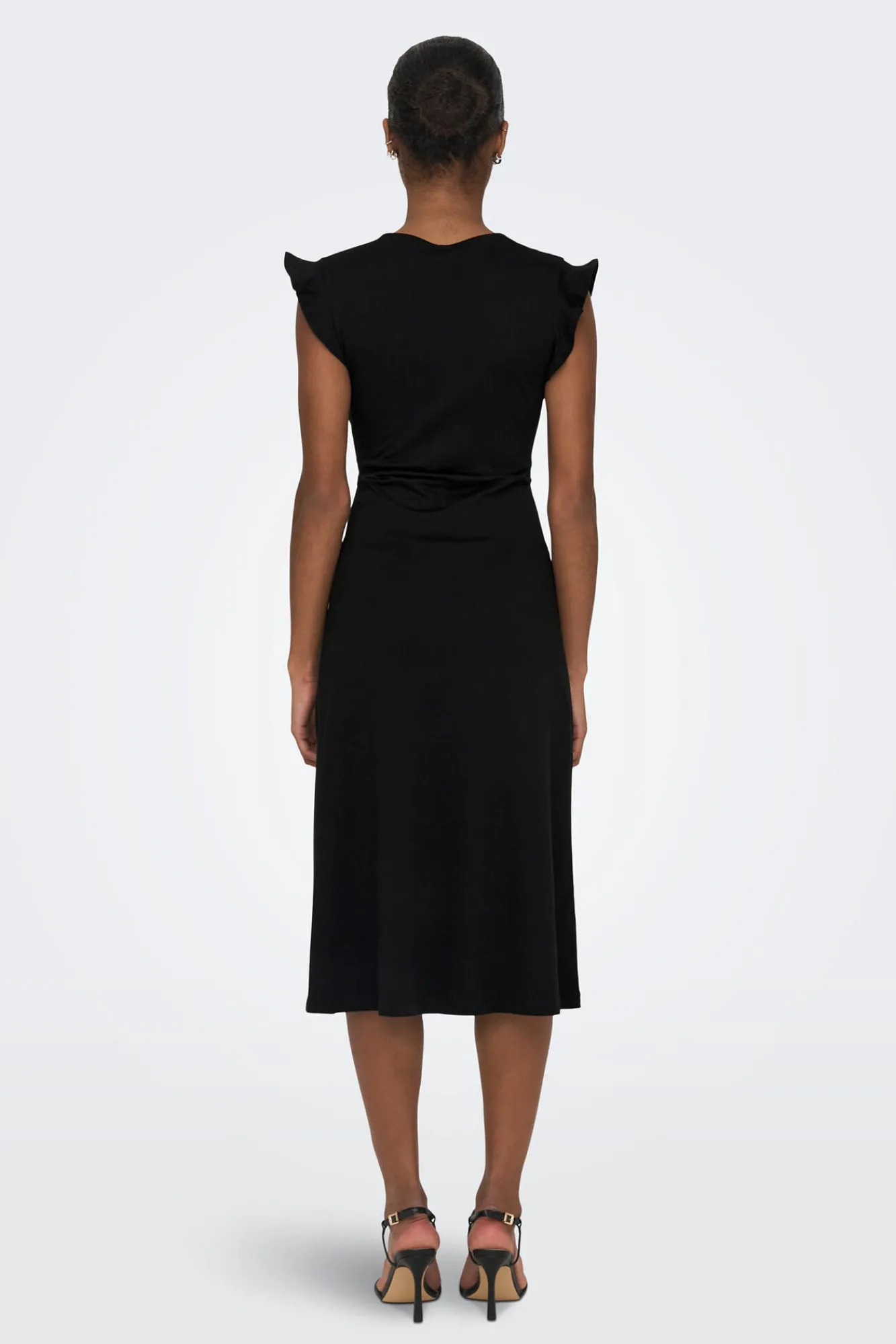 Only Vestido Largo Cruzado Negro Clearance